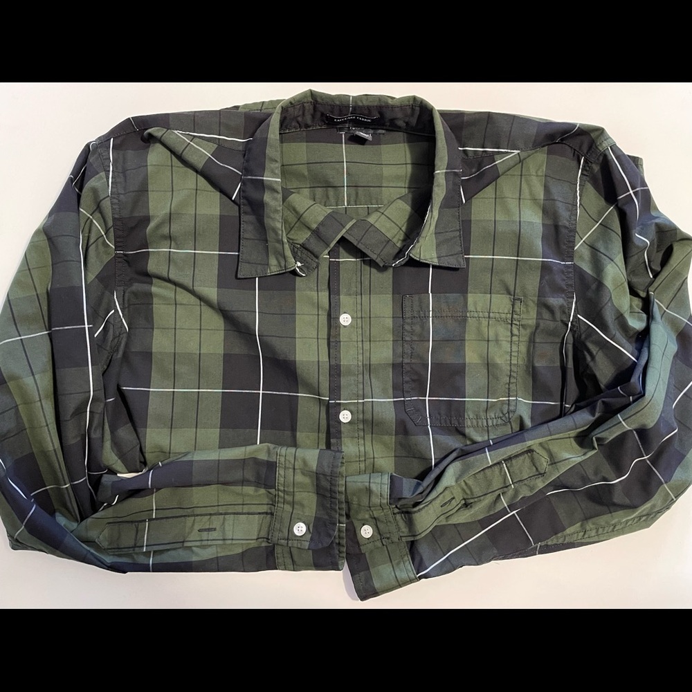 Mens L/S Button Down Plaid Top